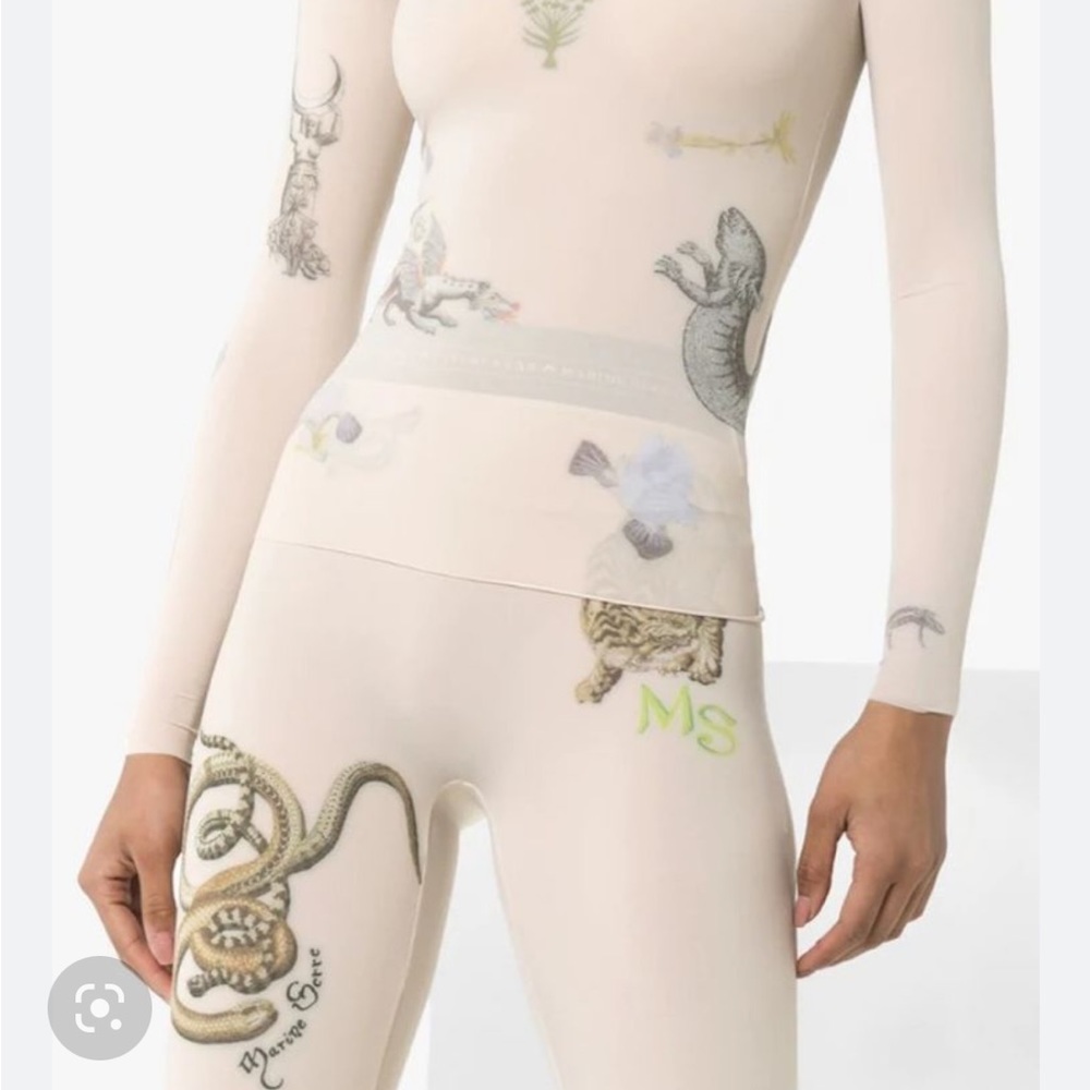 Marine Serre SS20 Tattoo Print Tights in size XS